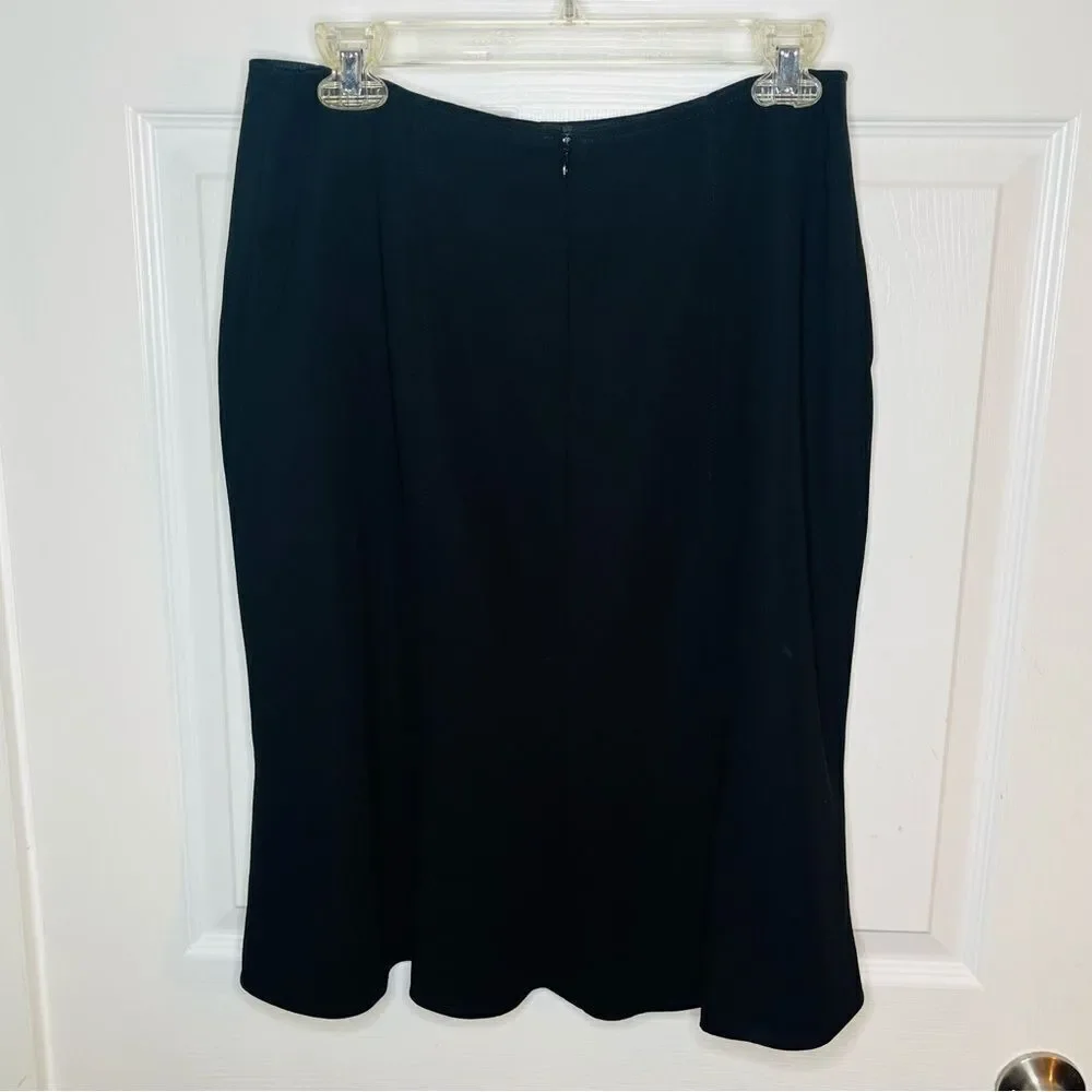 Peck & Peck Black Flared Knee Length Skirt Work Careerwear 8 - Picture 6 of 10